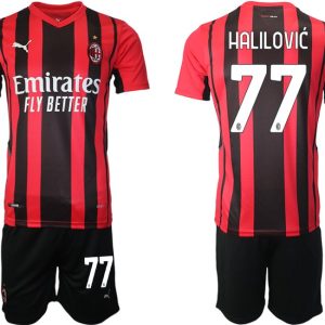 AC Mailand Alen Halilović #77 Herren Heimtrikot Trikotsatz Kurzarm + Kurze Hosen