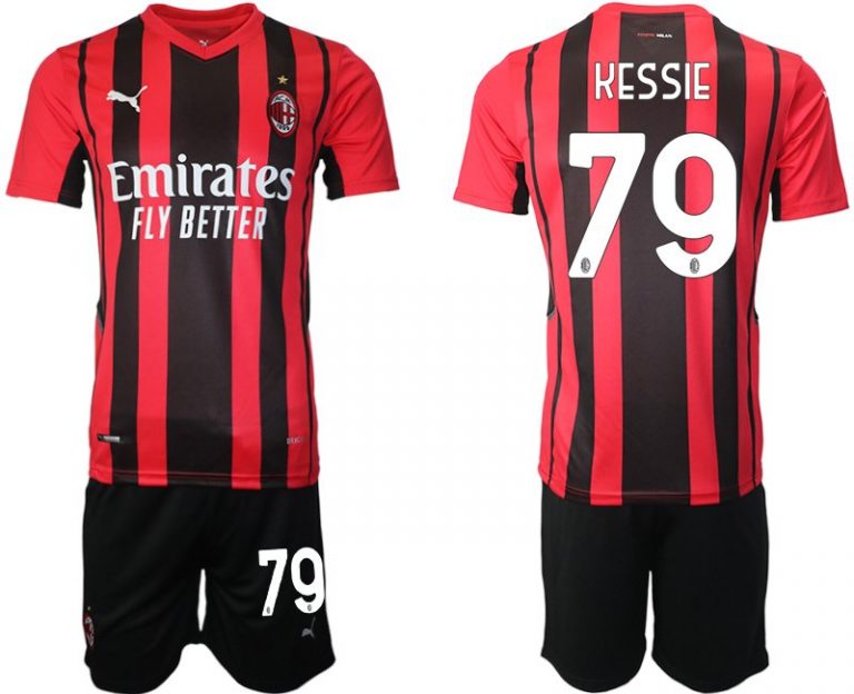 AC Mailand Franck Kessie #79 Herren Heimtrikot Trikotsatz Kurzarm + Kurze Hosen