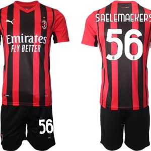 AC Milan Alexis Saelemaekers #56 Herren Heimtrikot Trikotsatz Kurzarm + Kurze Hosen