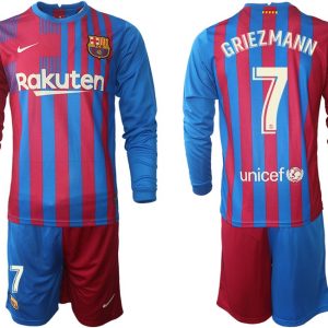 Antoine Griezmann 7# Barcelona Herren Heimtrikot 2021/22 Langarm + Kurze Hosen