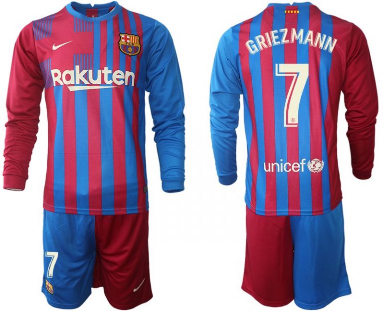 Antoine Griezmann 7# Barcelona Herren Heimtrikot 2021/22 Langarm + Kurze Hosen