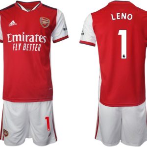 Arsenal Heimtrikot 2022 Fußball Kit Leno 1# Herren Kurzarm rot + Kurze Hosen