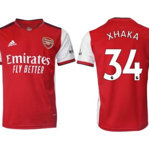 Arsenal Heimtrikot 2022 mit Aufdruck XHAKA 34 rot/weiss Kurzarm