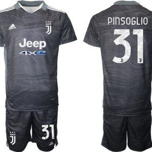 Bestellten Günstige Fußballtrikots Herren Juventus Turin Torwarttrikot Set schwarz Pinsoglio 31