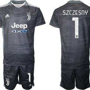 Bestellten Günstige Fußballtrikots Herren Juventus Turin Torwarttrikot Set schwarz Szczesny 1