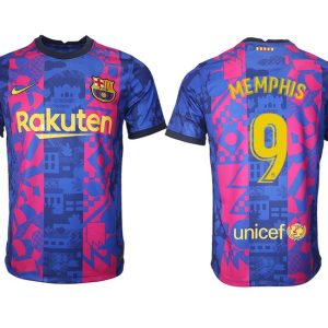 Drittes Trikot FC Barcelona Herren 2021/22 mit Memphis 9 Individualdruck