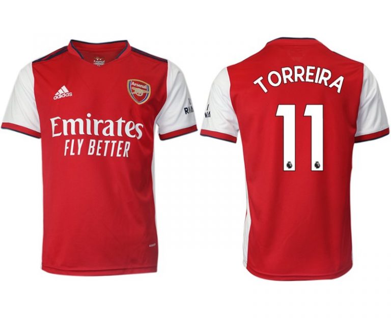 FC Arsenal 2022 Herren Heimtrikot rot/weiß mit Aufdruck Torreira 11