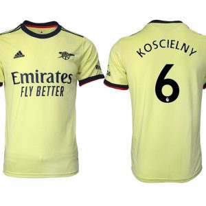 FC Arsenal Auswärts Fußball Trikot 2022 Gelb mit Aufdruck Koscielny 6