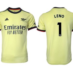 FC Arsenal Auswärts Fußball Trikot 2022 Gelb mit Aufdruck LENO 1