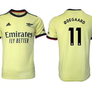 FC Arsenal Auswärts Fußball Trikot 2022 Gelb mit Aufdruck ØDEGAARD 11