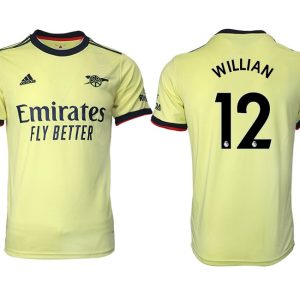 FC Arsenal Auswärts Fußball Trikot 2022 Gelb mit Aufdruck Willian 12