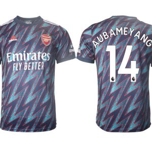 FC Arsenal Auswärtstrikot 2022 3rd Trikot blau mit Aufdruck AUBAMEYANG 14