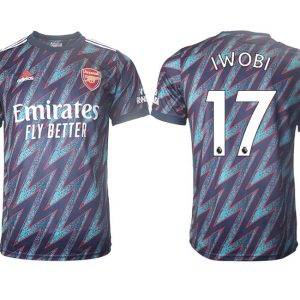 FC Arsenal Auswärtstrikot 2022 3rd Trikot blau mit Aufdruck IWOBI 17