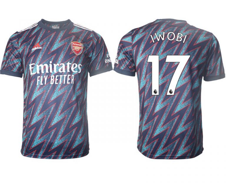 FC Arsenal Auswärtstrikot 2022 3rd Trikot blau mit Aufdruck IWOBI 17