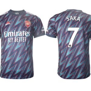 FC Arsenal Auswärtstrikot 2022 3rd Trikot blau mit Aufdruck SAKA 7