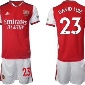 FC Arsenal Heimtrikot 2022 David Luiz 23# Herren rot Kurzarm + Kurze Hosen