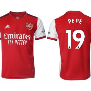 FC Arsenal Herren Heim Trikot 2022 rot/weiß mit Aufdruck PEPE 19