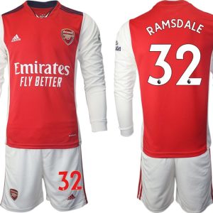 FC Arsenal Herren Heimtrikot 2022 Langarm weiß/rot + Kurze Hosen RAMSDALE 32