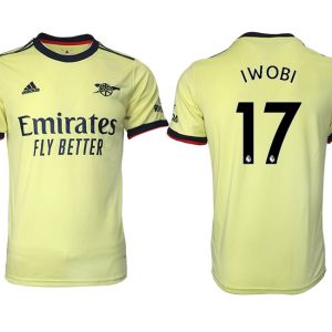 FC Arsenal London Auswärts Trikot 2022 Gelb mit Aufdruck IWOBI 17