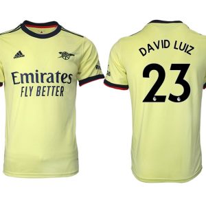 FC Arsenal London Trikot Away 2022 Gelb mit Aufdruck David Luiz 23