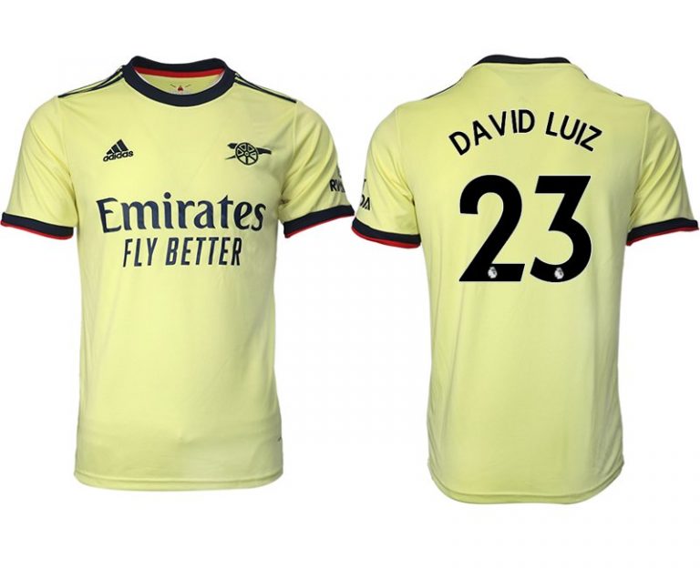 FC Arsenal London Trikot Away 2022 Gelb mit Aufdruck David Luiz 23