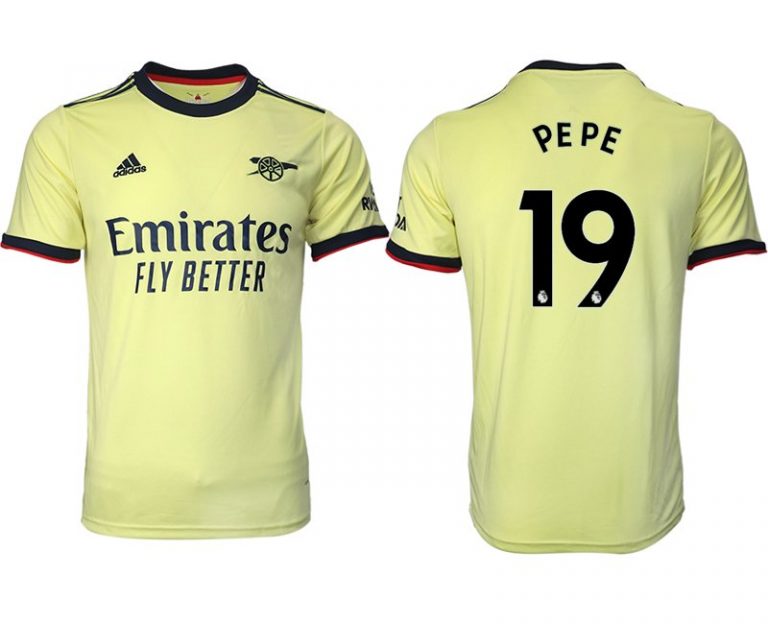 FC Arsenal London Trikot Away 2022 Gelb mit Aufdruck PEPE 19