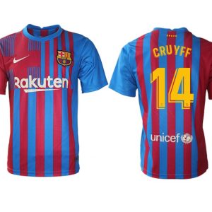 FC Barcelona 21/22 Herren Heimtrikot blau/rot mit CRUYFF 14 Individualdruck gelb