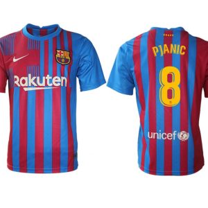 FC Barcelona 21/22 Herren Heimtrikot blau/rot mit PJANIC 8 Individualdruck gelb