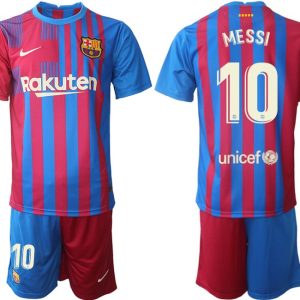 FC Barcelona Heimtrikot 2021/22 Herren Fußballtrikots blau mit Aufdruck MESSI 10-1