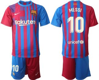 FC Barcelona Heimtrikot 2021/22 Herren Fußballtrikots blau mit Aufdruck MESSI 10-1
