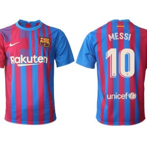 FC Barcelona Heimtrikot 2021/22 Herren Fußballtrikots blau mit Aufdruck MESSI 10