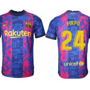 FC Barcelona Herren 3rd Trikot 2021/22 dunkelblau/gelb mit FIRPO 24 Individualdruck