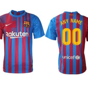 FC Barcelona Herren Heimtrikot 2021/22 blau/rot mit Individualdruck gelb-1