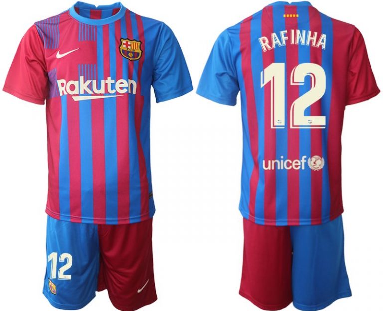 FC Barcelona Stadium Heimtrikot 2021/22 Herren Fußballtrikots mit Aufdruck RAFINHA 12-1