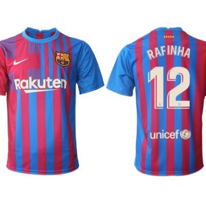 FC Barcelona Stadium Heimtrikot 2021/22 Herren Fußballtrikots mit Aufdruck RAFINHA 12