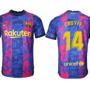 FC Barcelona Trikot UCL 2021/2022 Blau mit CRUYFF 14 Individualdruck