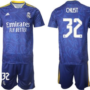 Fußball Trikot Away Blau Real Madrid Auswärtstrikot 2022 mit Aufdruck Chust 32