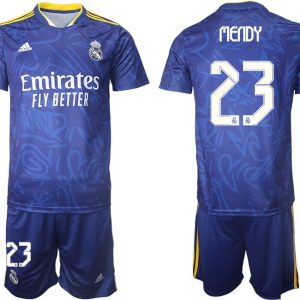 Fußball Trikot Away Blau Real Madrid Auswärtstrikot 2022 mit Aufdruck Mendy 23