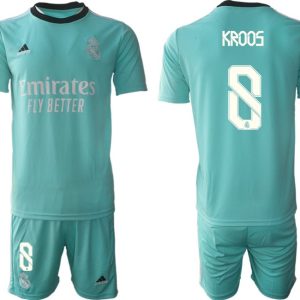 Fußball Trikotsatz Real Madrid Ausweichtrikot 2021/22 grün mit Aufdruck Kroos 8