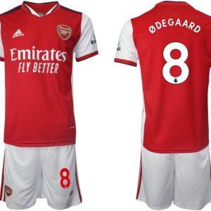 Fußballtrikot Fantrikot FC Arsenal Ødegaard 8 Heimtrikot rot 2022 + Kurze Hosen