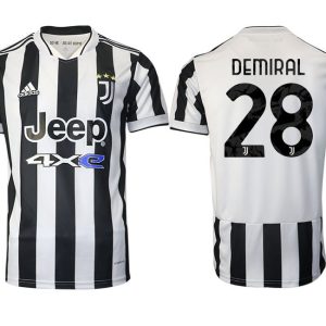 Günstige Fußballtrikots Juventus Heimtrikot 2022 Weiss/Schwarz mit Aufdruck Demiral 28