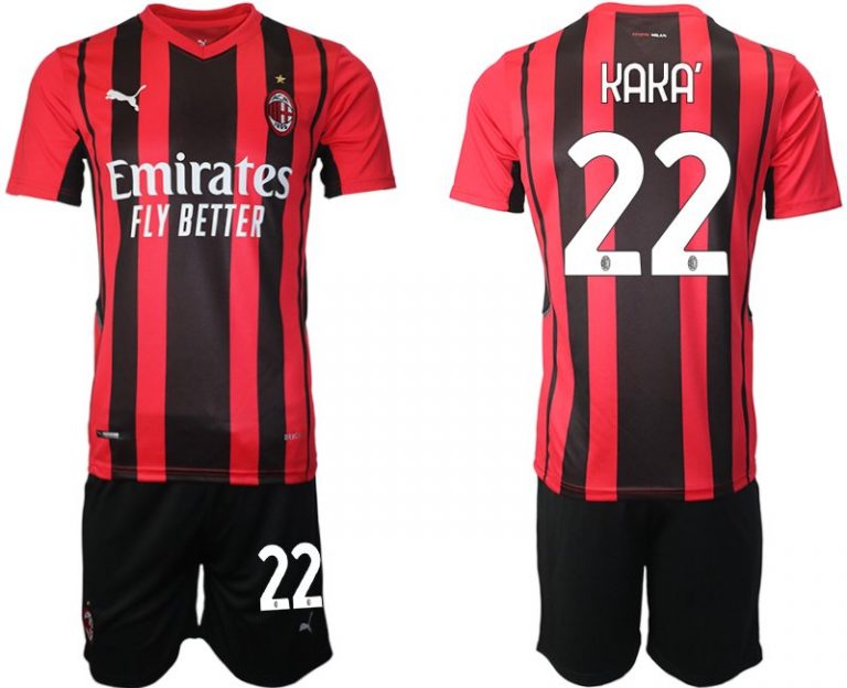 Herren AC Mailand Ricardo Kaká #22 Heimtrikot Trikotsatz Kurzarm + Kurze Hosen