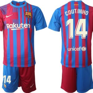 Herren FC Barcelona 2021/22 Heimtrikot blau/rot mit Aufdruck Coutinho 14