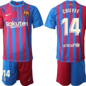 Herren FC Barcelona 2021/22 Heimtrikot blau/rot mit Aufdruck CRUYFF 14