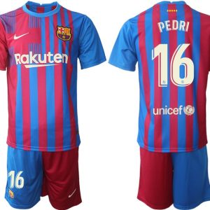 Herren FC Barcelona 2021/22 Heimtrikot blau/rot mit Aufdruck PEDRI 16