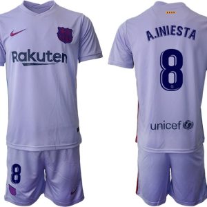 Herren Fußballtrikot FC Barcelona 21-22 Auswärts Trikot mit Aufdruck A.Iniesta 8-1