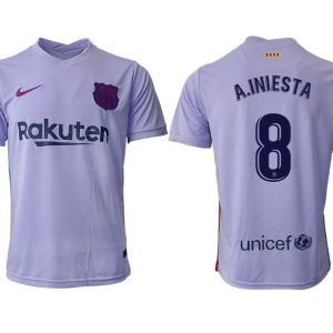 Herren Fußballtrikot FC Barcelona 21-22 Auswärts Trikot mit Aufdruck A.Iniesta 8