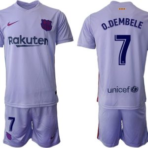 Herren Fußballtrikot FC Barcelona 21-22 Auswärts Trikot mit Aufdruck O.Dembele 7-1