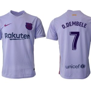 Herren Fußballtrikot FC Barcelona 21-22 Auswärts Trikot mit Aufdruck O.Dembele 7