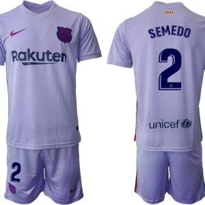 Herren Fußballtrikot FC Barcelona 21-22 Auswärts Trikot mit Aufdruck Semedo 2-1